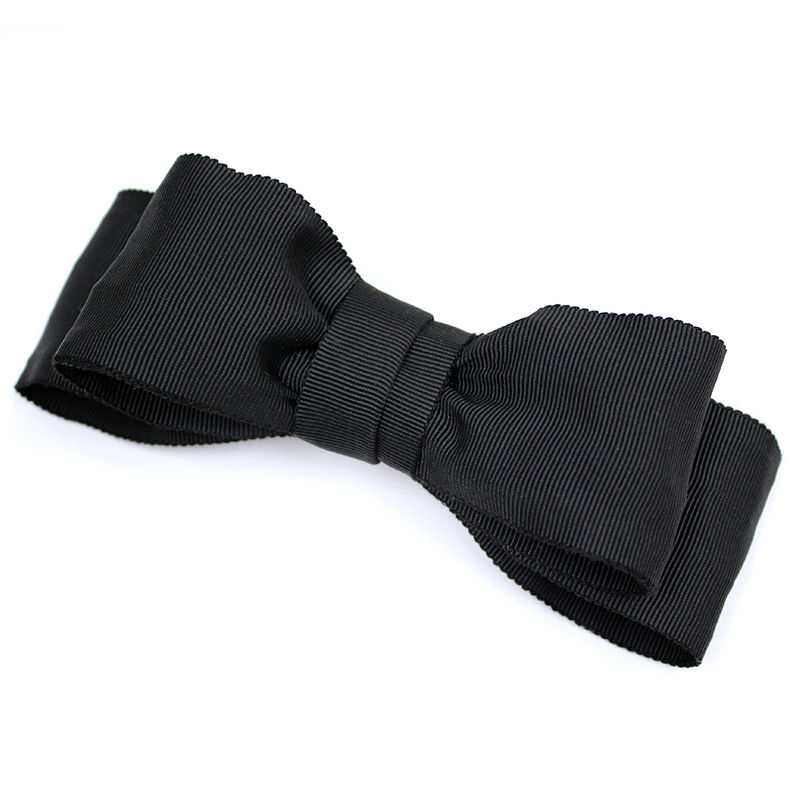 黒 ビッグリボンバレッタ ワイヤータイプ Bar 07 お受験walker