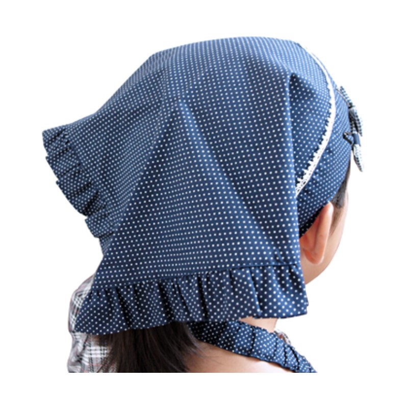 濃紺 お子様三角巾 ネイビードット ホワイトレース Skk Kon02 お受験walker