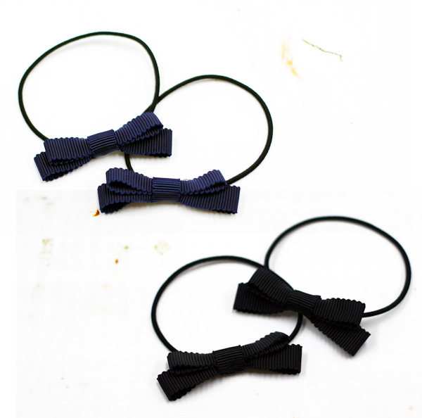 黒 紺 ミニヘアゴム グログランリボン Tp 027 お受験walker